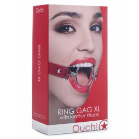 Расширяющий кляп Ring Gag XL с красными ремешками